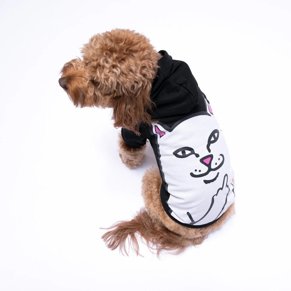 🐾 RIPNDIP Lord Nermal Pet Hoodie – Black Graphic Hoodie for Small Pets